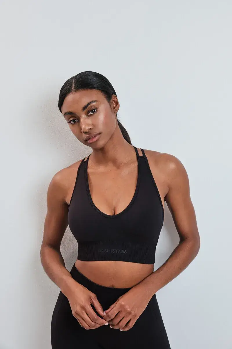 Black SEAMLESS COMFORT sports bra