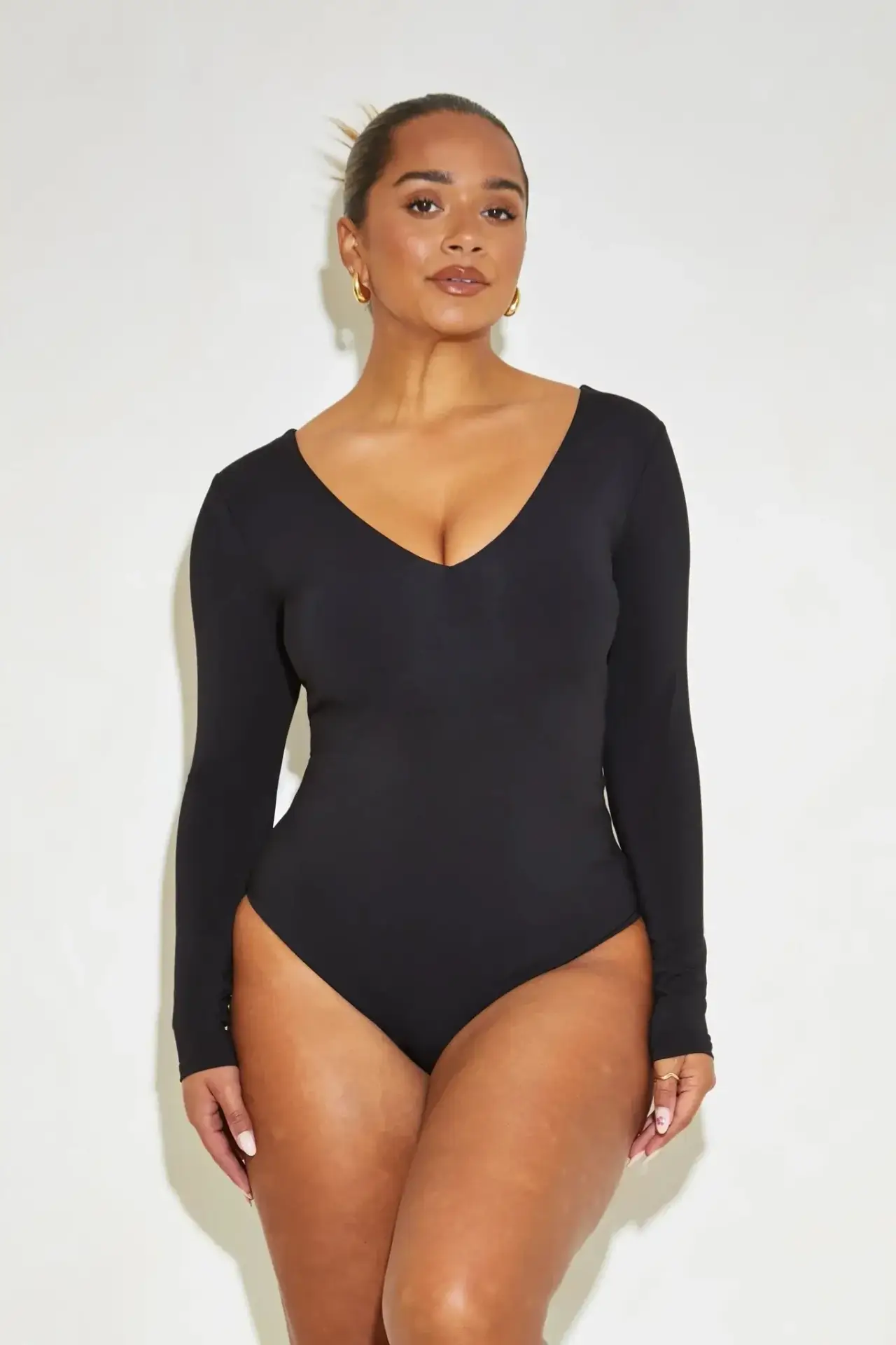 Long Sleeve Plunge Neck 'Grace' Bodysuit